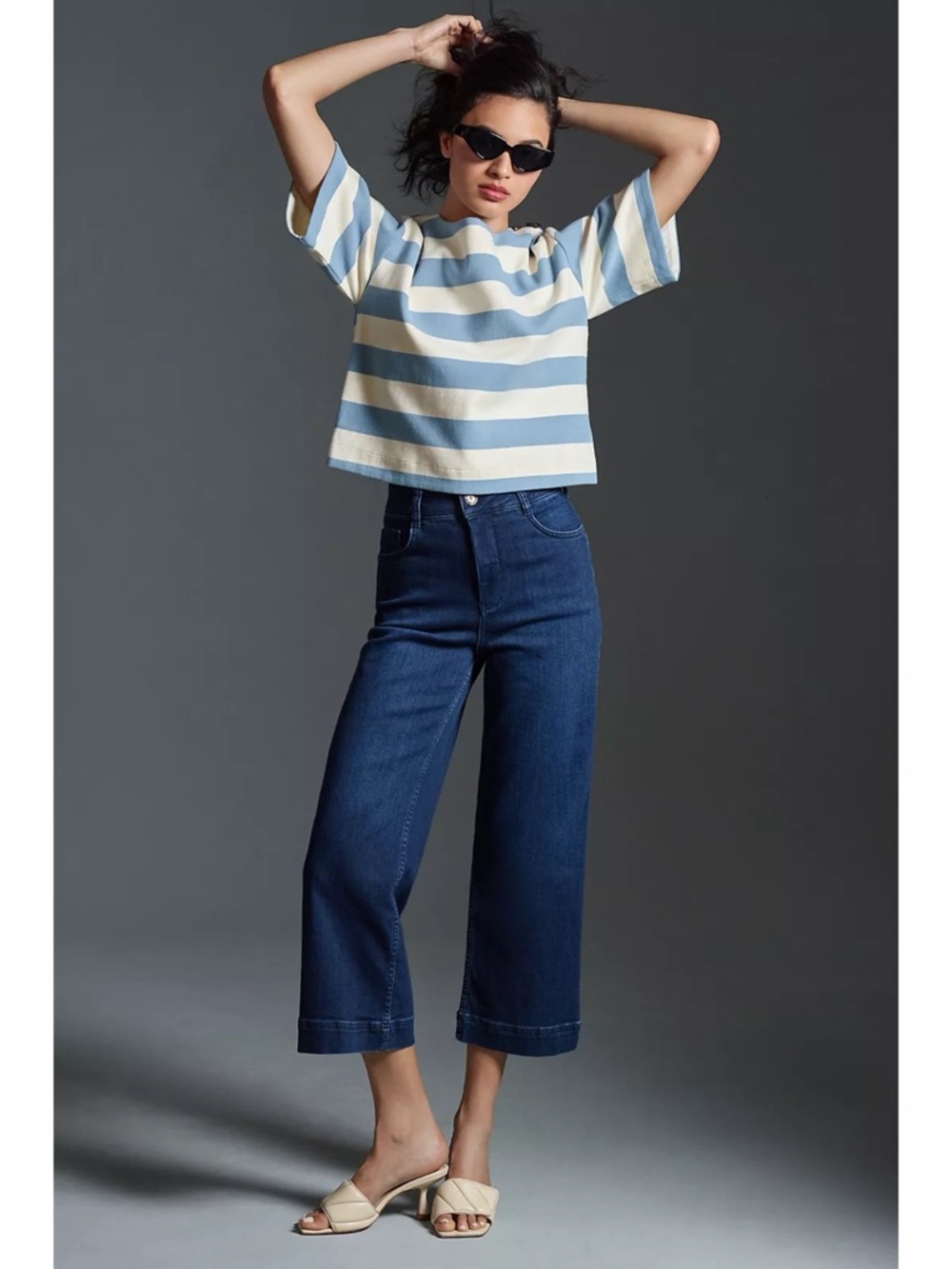 Anthropologie Pilcro The Skipper High-Rise Crop Wide-Leg Jeans